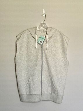DSG Women’s Large Gray Sleeveless Fleece Hoodie NWT